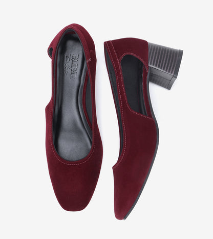 Velvet Sculpted Pumps - Wine