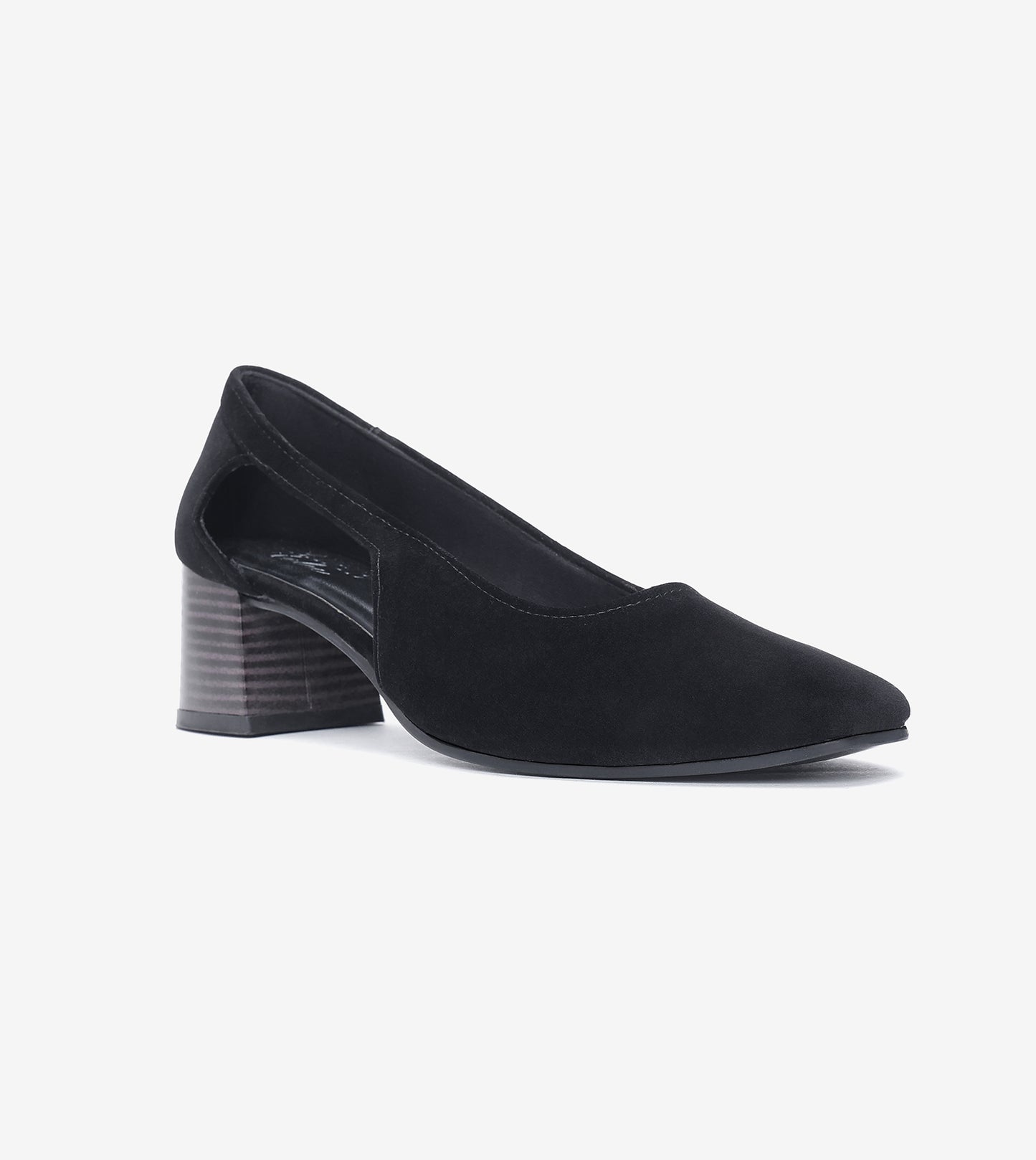 Velvet Sculpted Pumps - Black