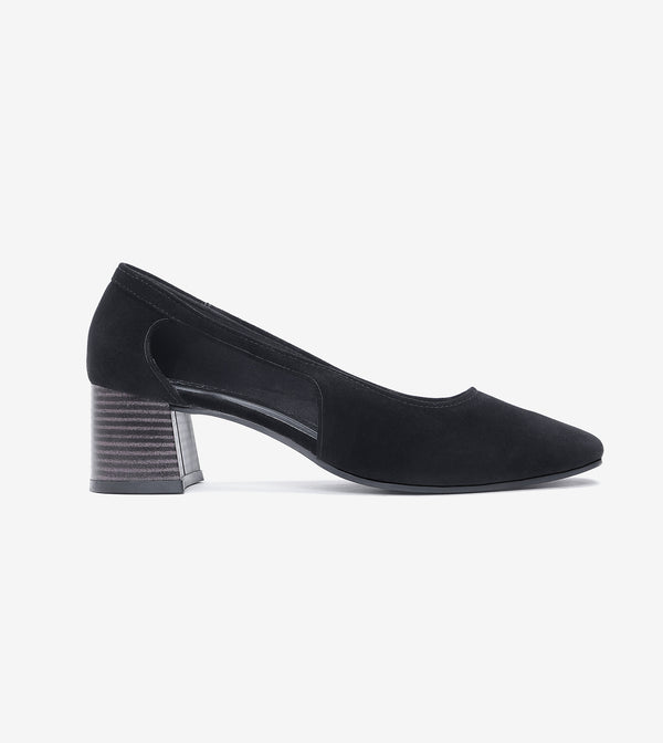 Velvet Sculpted Pumps - Black