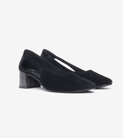 Velvet Sculpted Pumps - Black