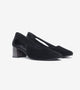 Velvet Sculpted Pumps - Black