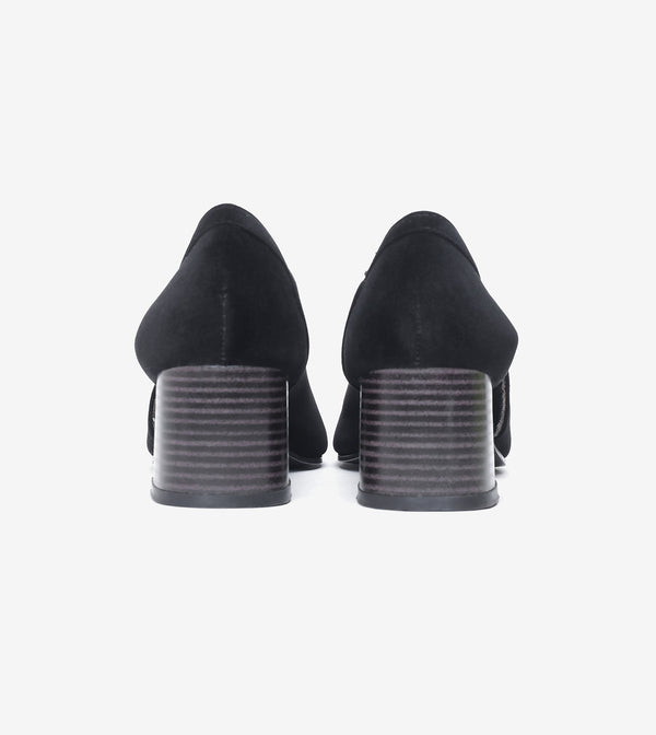 Velvet Sculpted Pumps - Black