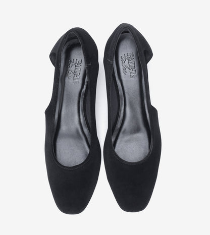Velvet Sculpted Pumps - Black