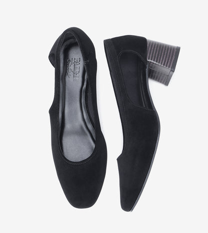 Velvet Sculpted Pumps - Black
