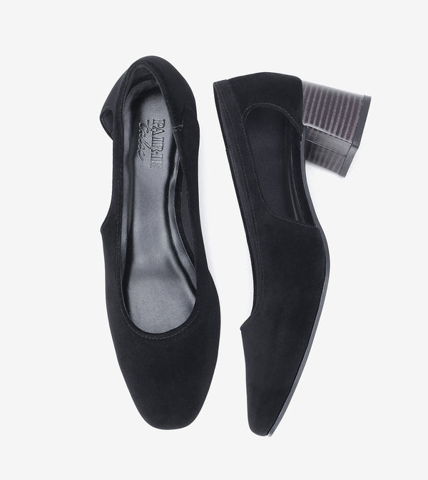 Velvet Sculpted Pumps - Black