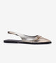Pointed-Toe Buckle Slingback - Gold