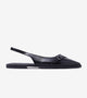 Pointed-Toe Buckle Slingback - Black