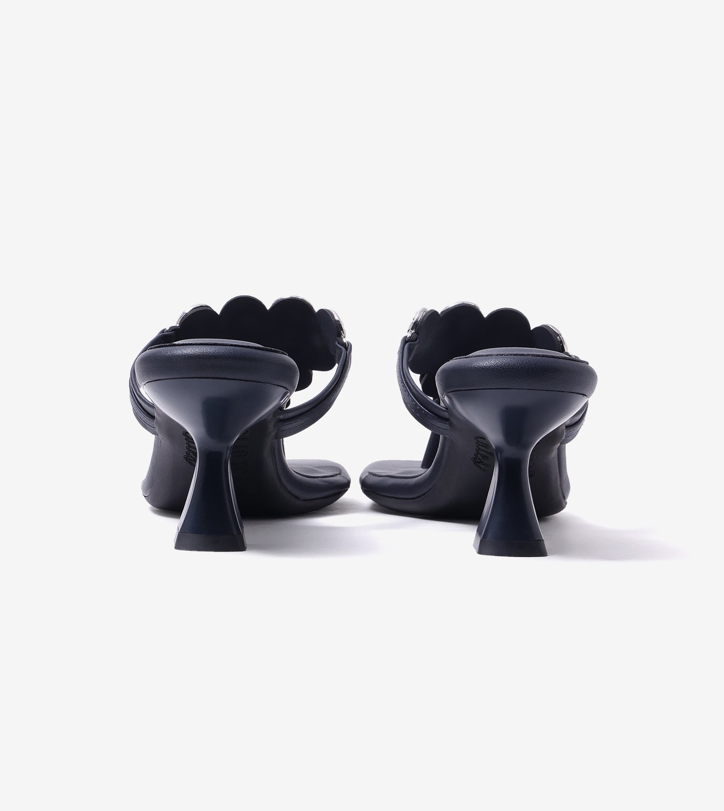 Embellished T-Strap Statement Heels - Indigo Blue