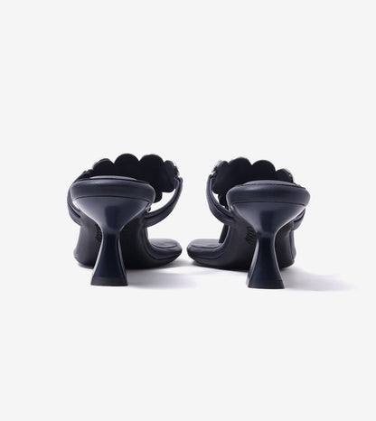 Embellished T-Strap Statement Heels - Indigo Blue