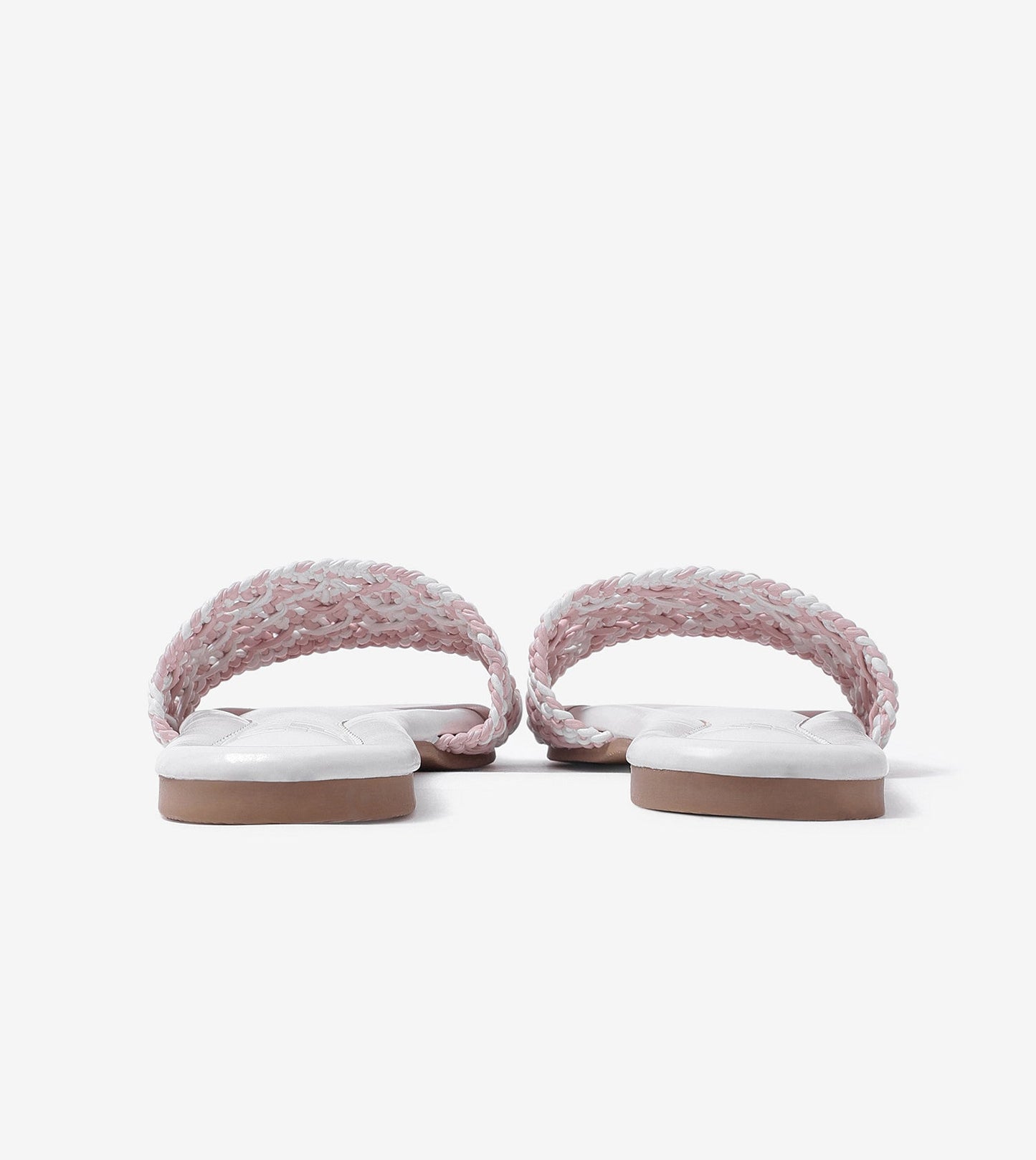 Textured Strap Slides Flat Sandal - Pink