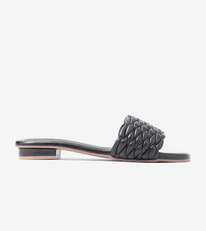 Braided Strap Comfort Slides - Black