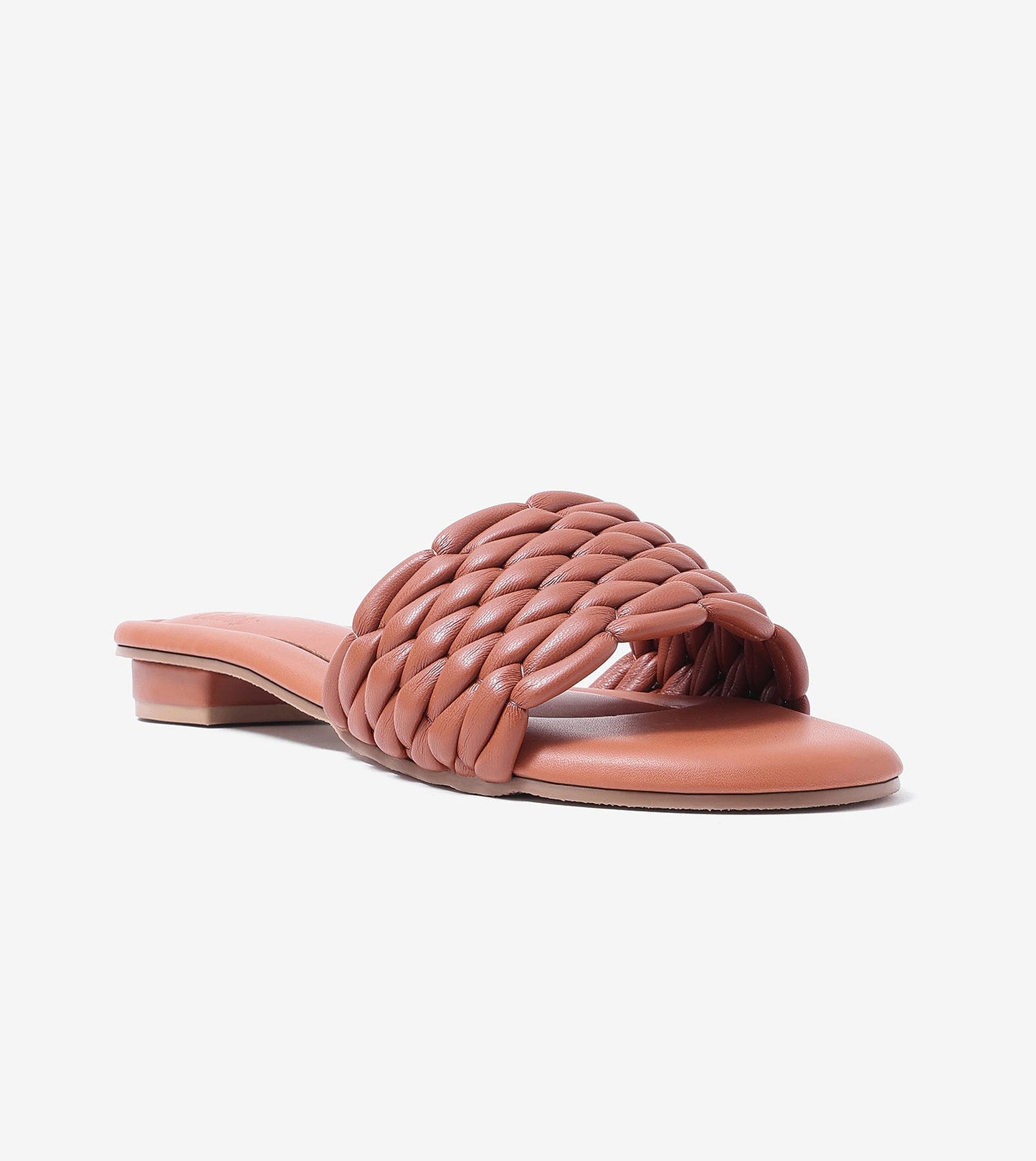 Braided Strap Comfort Slides - Tan