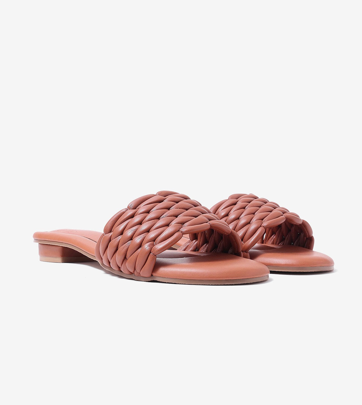 Braided Strap Comfort Slides - Tan