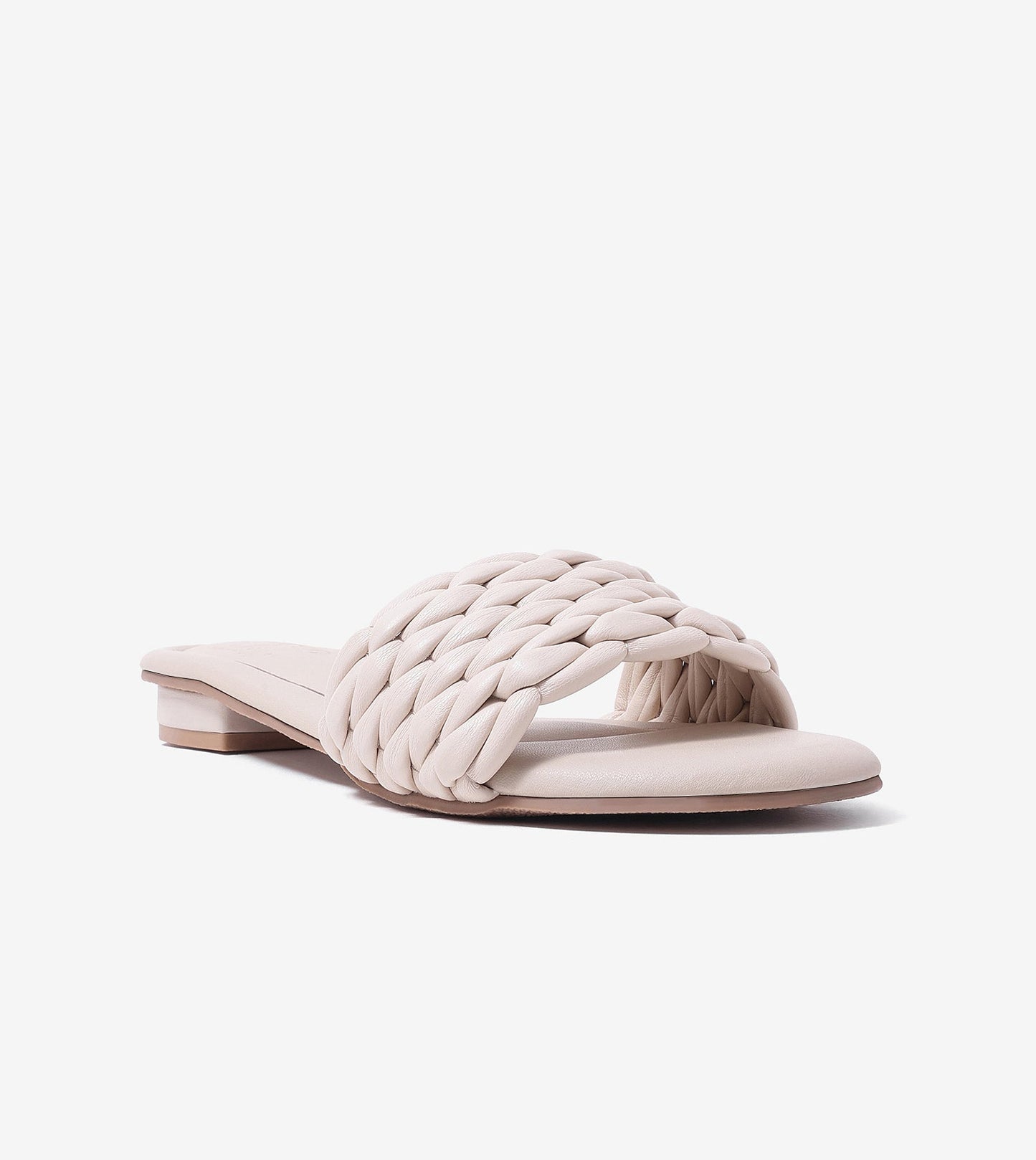 Braided Strap Comfort Slides - Beige