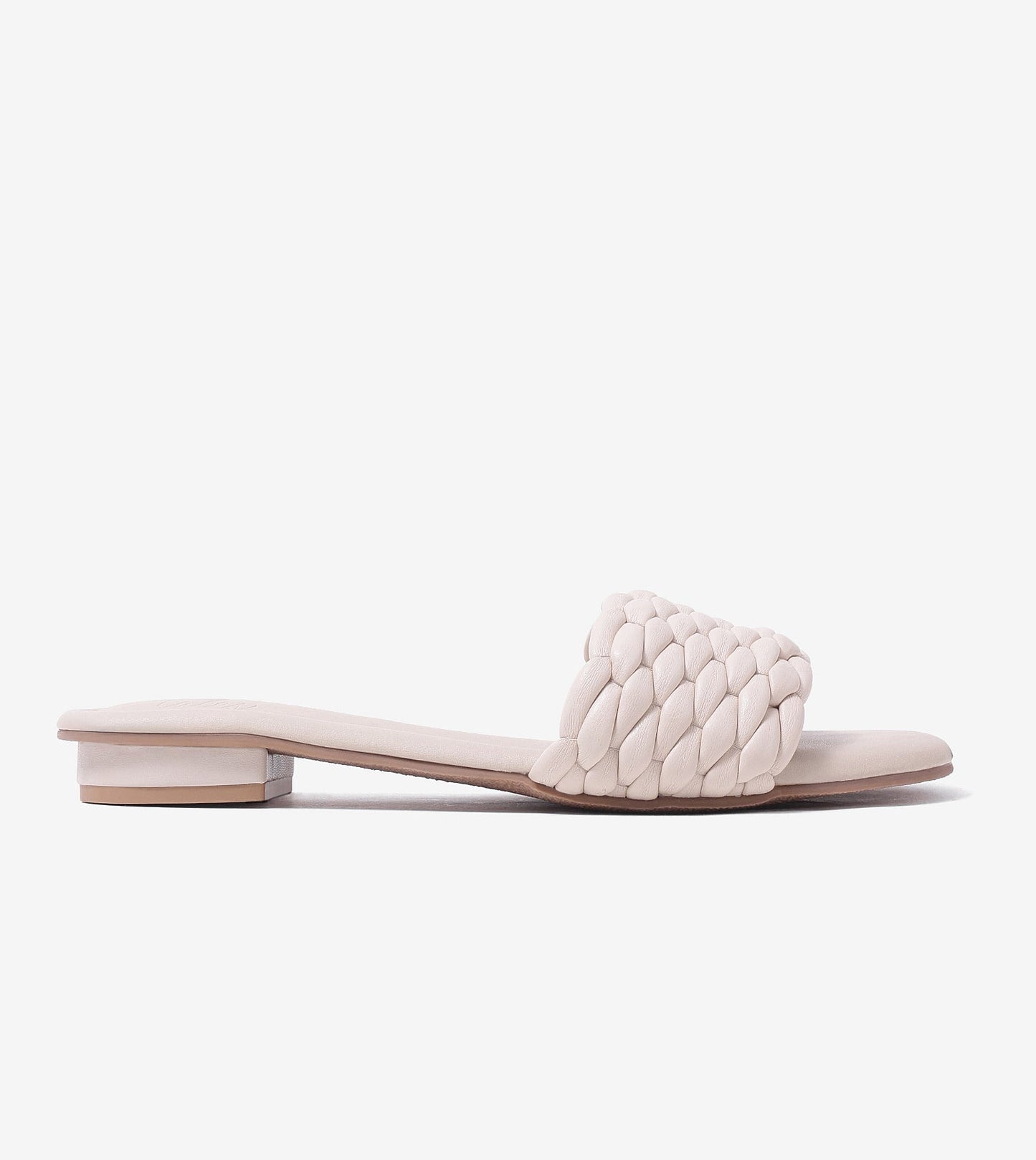 Braided Strap Comfort Slides - Beige