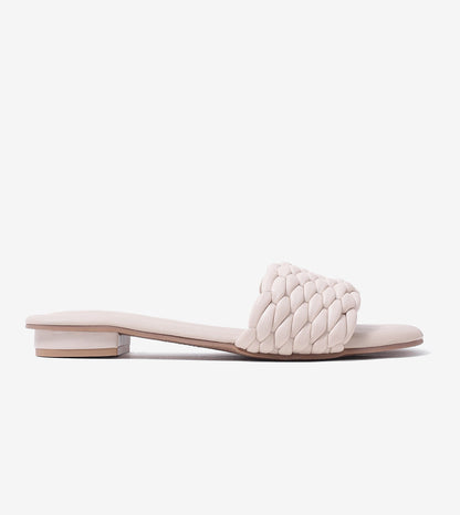Braided Strap Comfort Slides - Beige