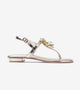 Floral Flats Sandal - Gold