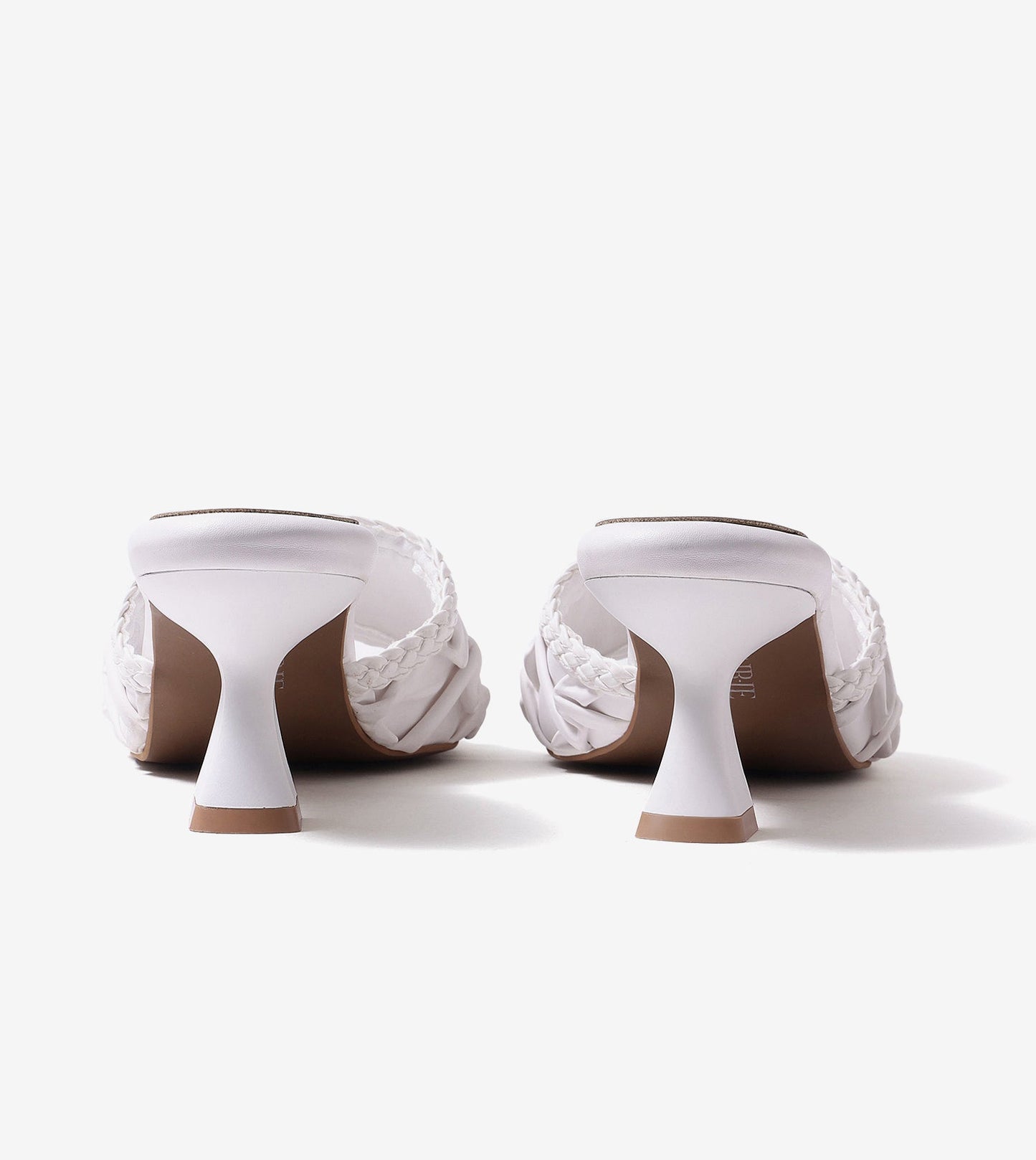 Braided Knot Strap Heels - Cream