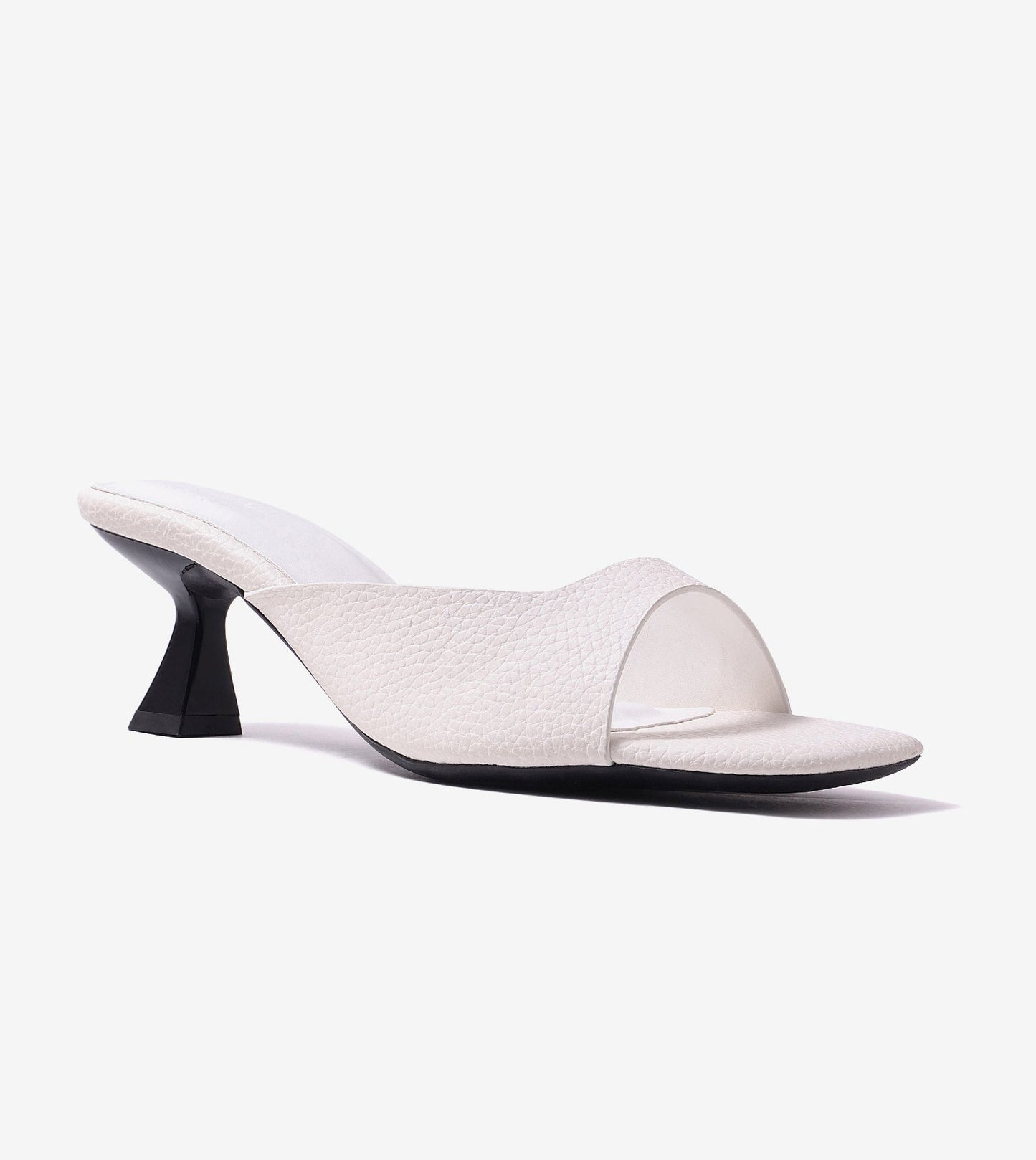 Statement Textured Mules - White