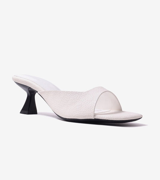 Statement Textured Mules - White