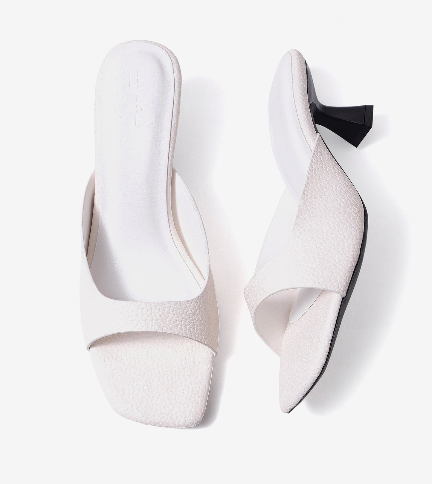 Statement Textured Mules - White