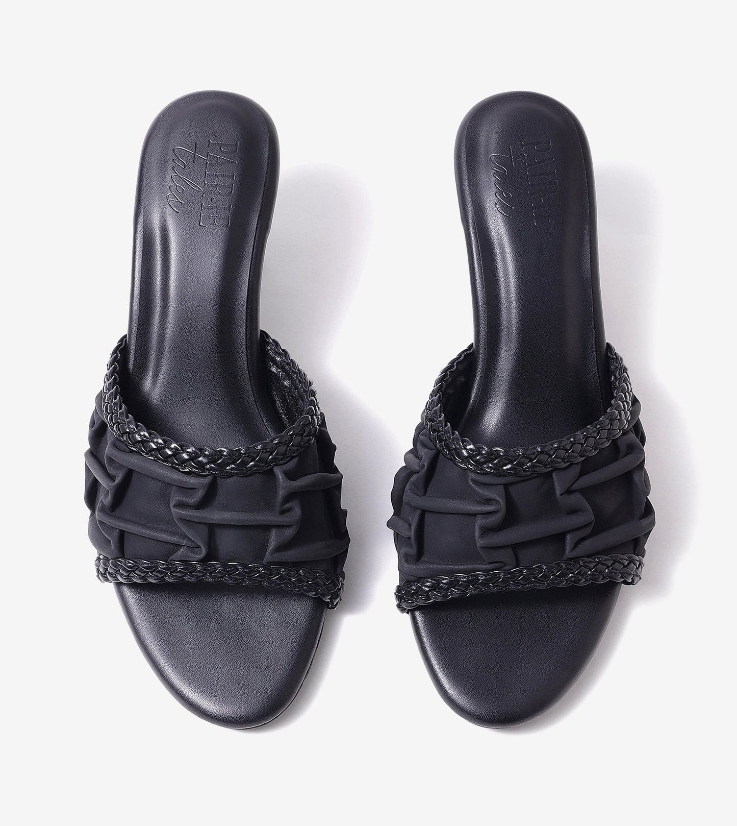 Braided Knot Strap Heels - Black