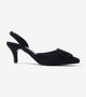 Pointed Toe buckle detail heels - Black