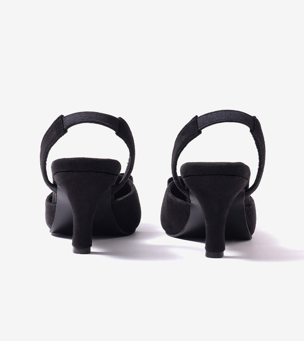 Buckle Pointed Heels - Black
