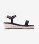 Two-Strap Espadrille Wedges - Black