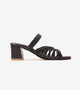 Woven Crossover Block Heel - Black
