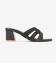 Braided Crossover Block Heels - Black