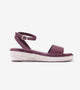 Espadrille Wedges with Ankle Strap - Maroon