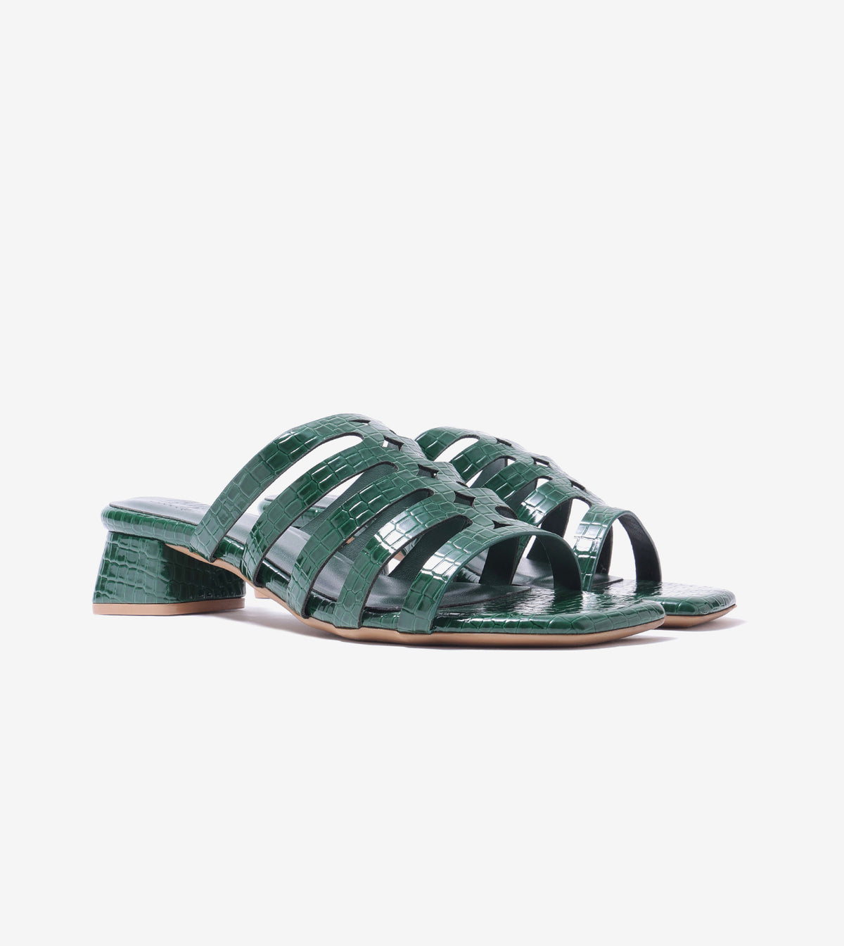Cutout mule Block Heel - Bottle Green