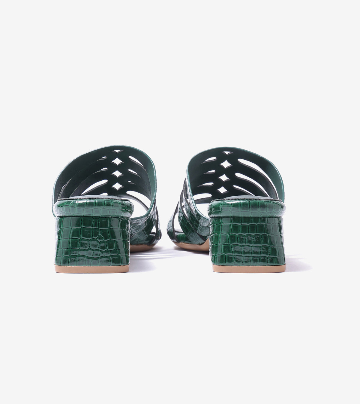 Cutout mule Block Heel - Bottle Green