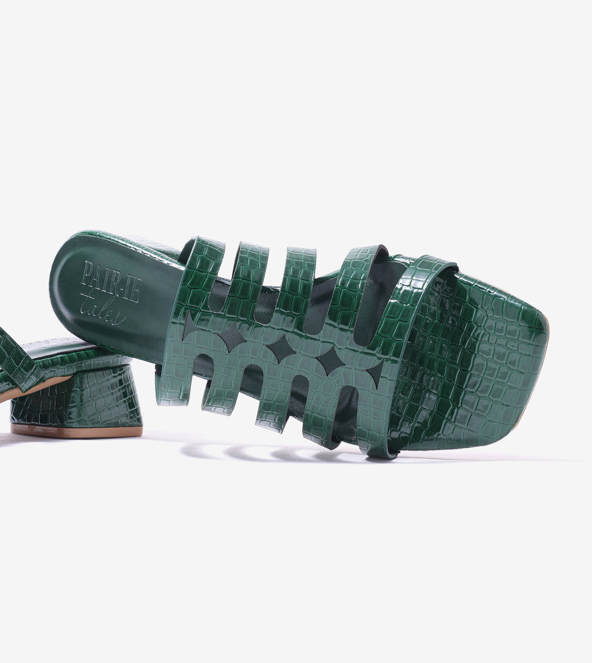 Cutout mule Block Heel - Bottle Green