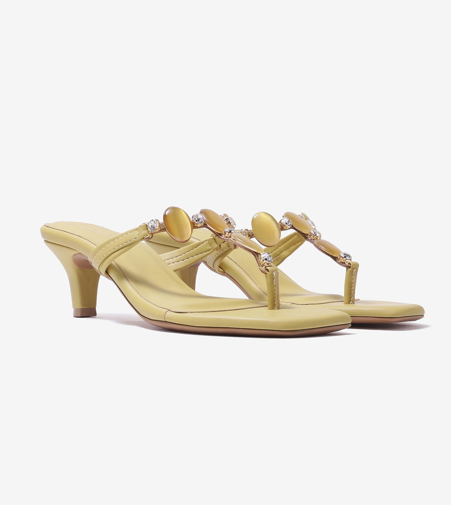 Beaded Heels Sandal - Lime Green