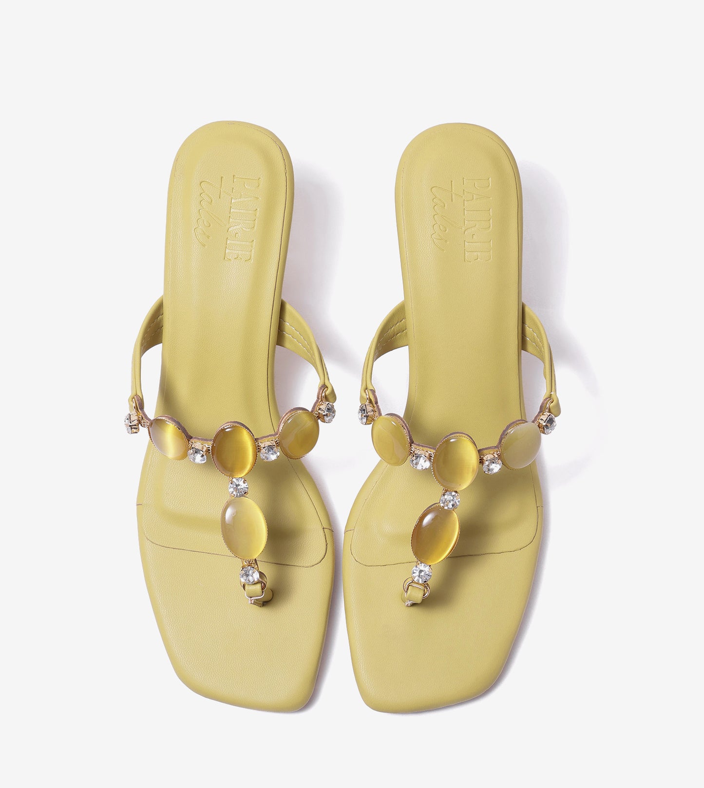 Beaded Heels Sandal - Lime Green