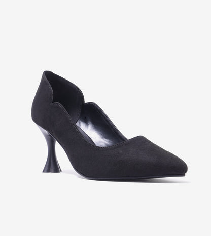 Pointed Toe Sculpted Pumps - Black