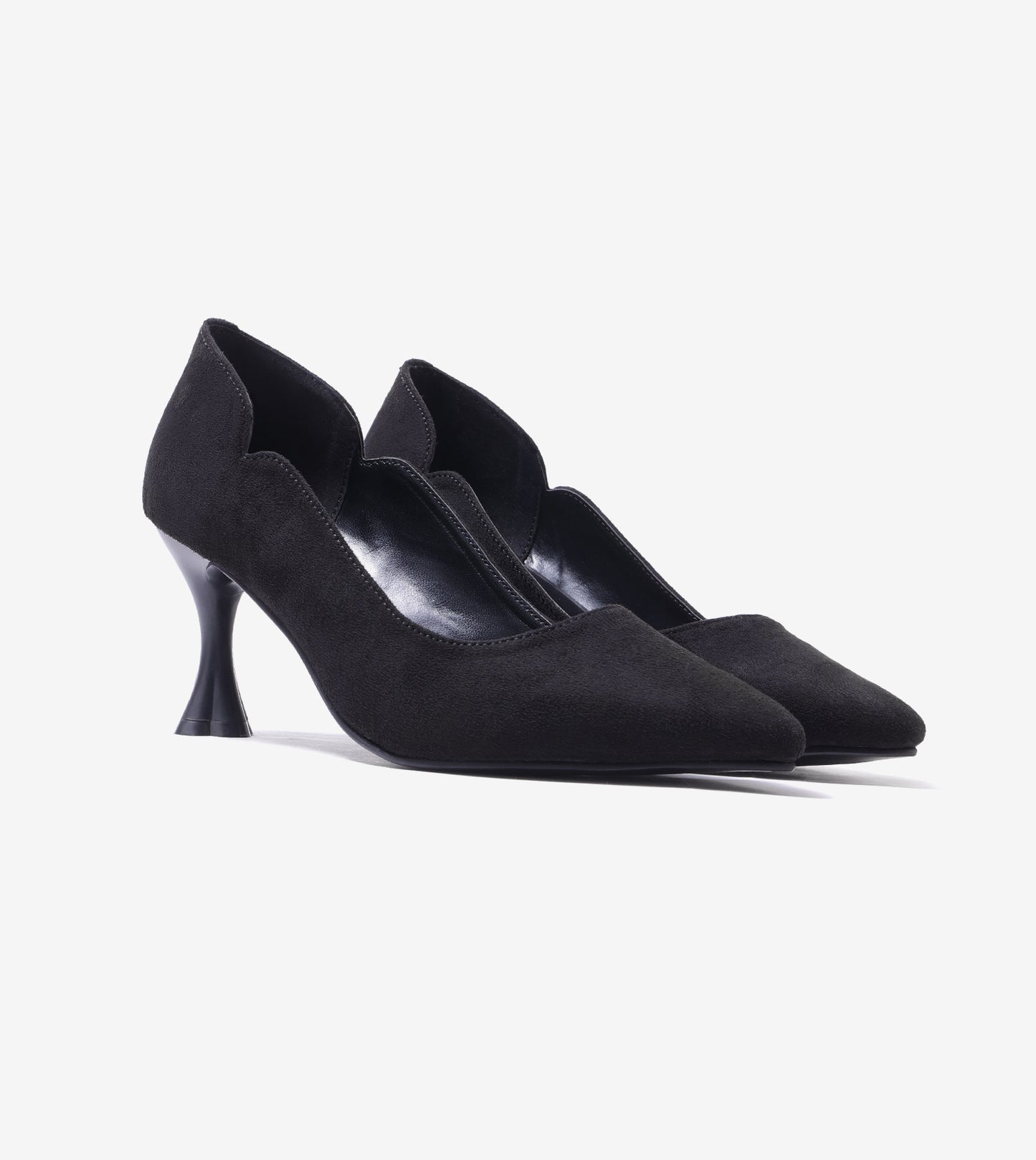 Pointed Toe Sculpted Pumps - Black