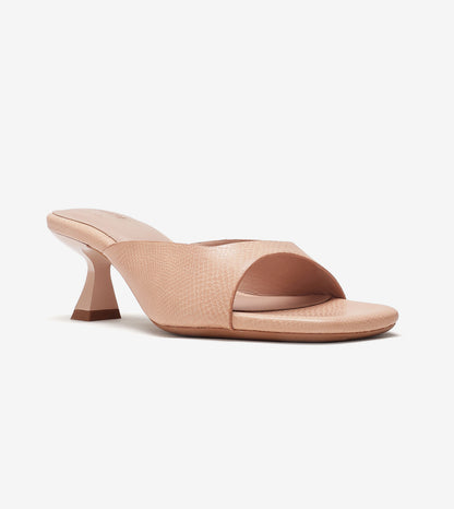 Statement Textured Mules - Beige