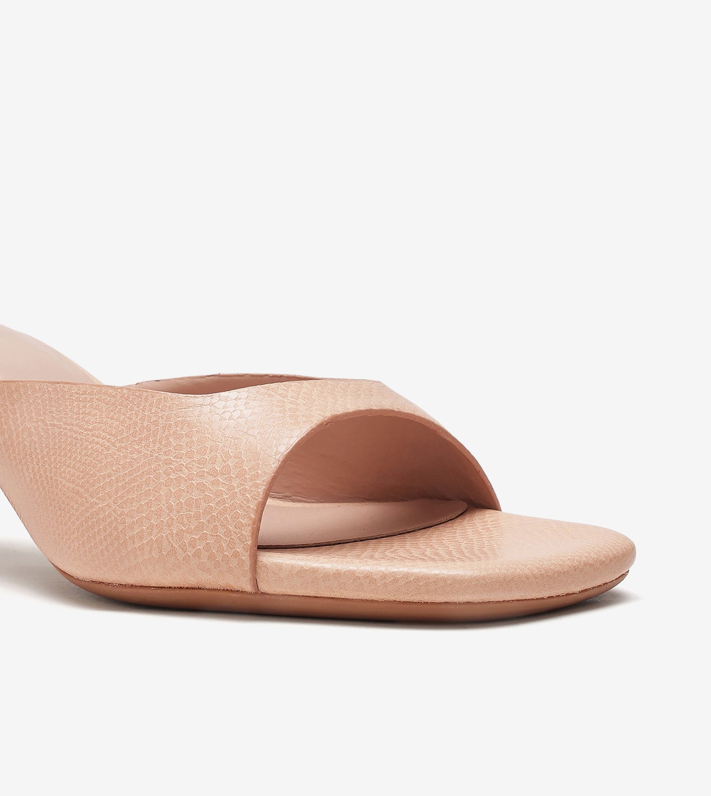 Statement Textured Mules - Beige
