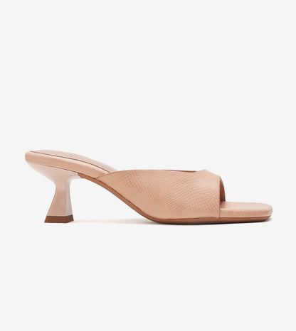 Statement Textured Mules - Beige