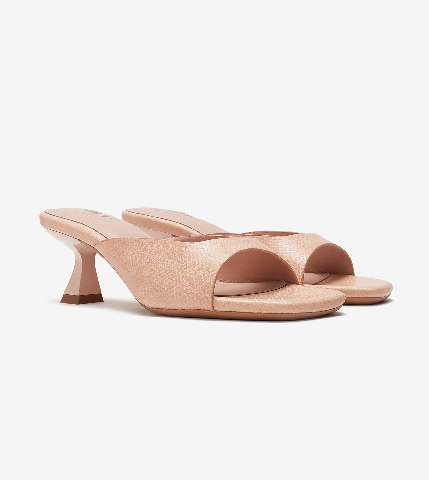 Statement Textured Mules - Beige