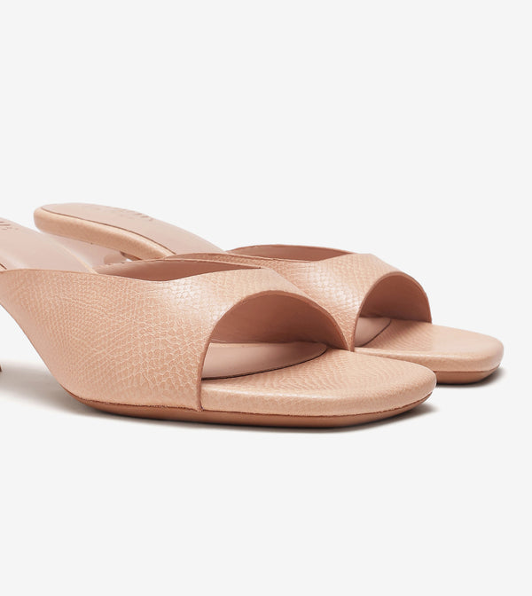 Statement Textured Mules - Beige