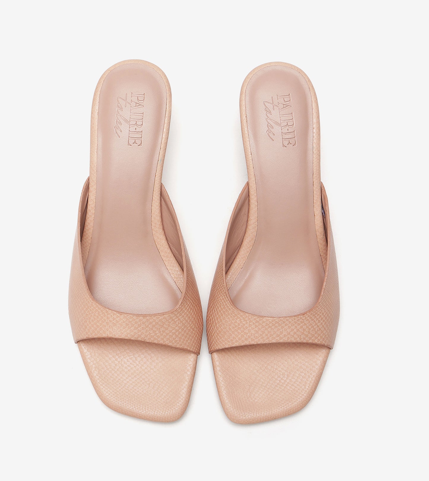 Statement Textured Mules - Beige