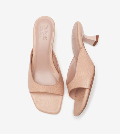 Statement Textured Mules - Beige