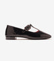 Classic Buckled Strap Mary Jane Flats - Black