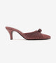 Suede Knotted Stiletto Mules - Wine