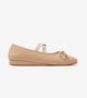 Velvet Mary Janes - Beige