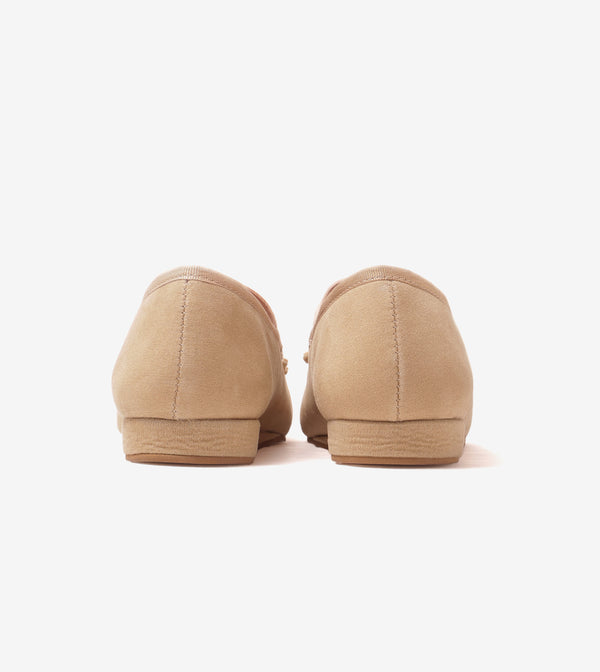 Velvet Mary Janes - Beige